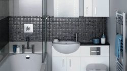Trong nhà vệ sinh bồn rửa mặt và bệ xí là hai thứ có thể chọn loại nhỏ nhằm tiết kiệm không gian. Bồn rửa tay có thể dùng loại treo gắn vào tường, không nhất định phải có tủ cầu kỳ.